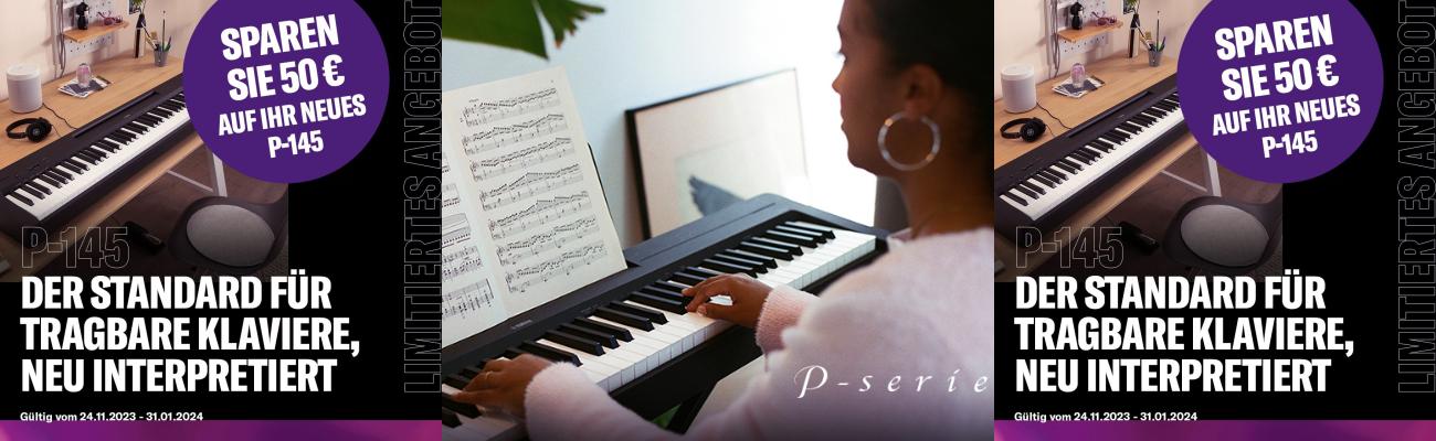 Erhalten Sie 50,- Euro Cashback beim Kauf eines Yamaha P-145 Stagepianos