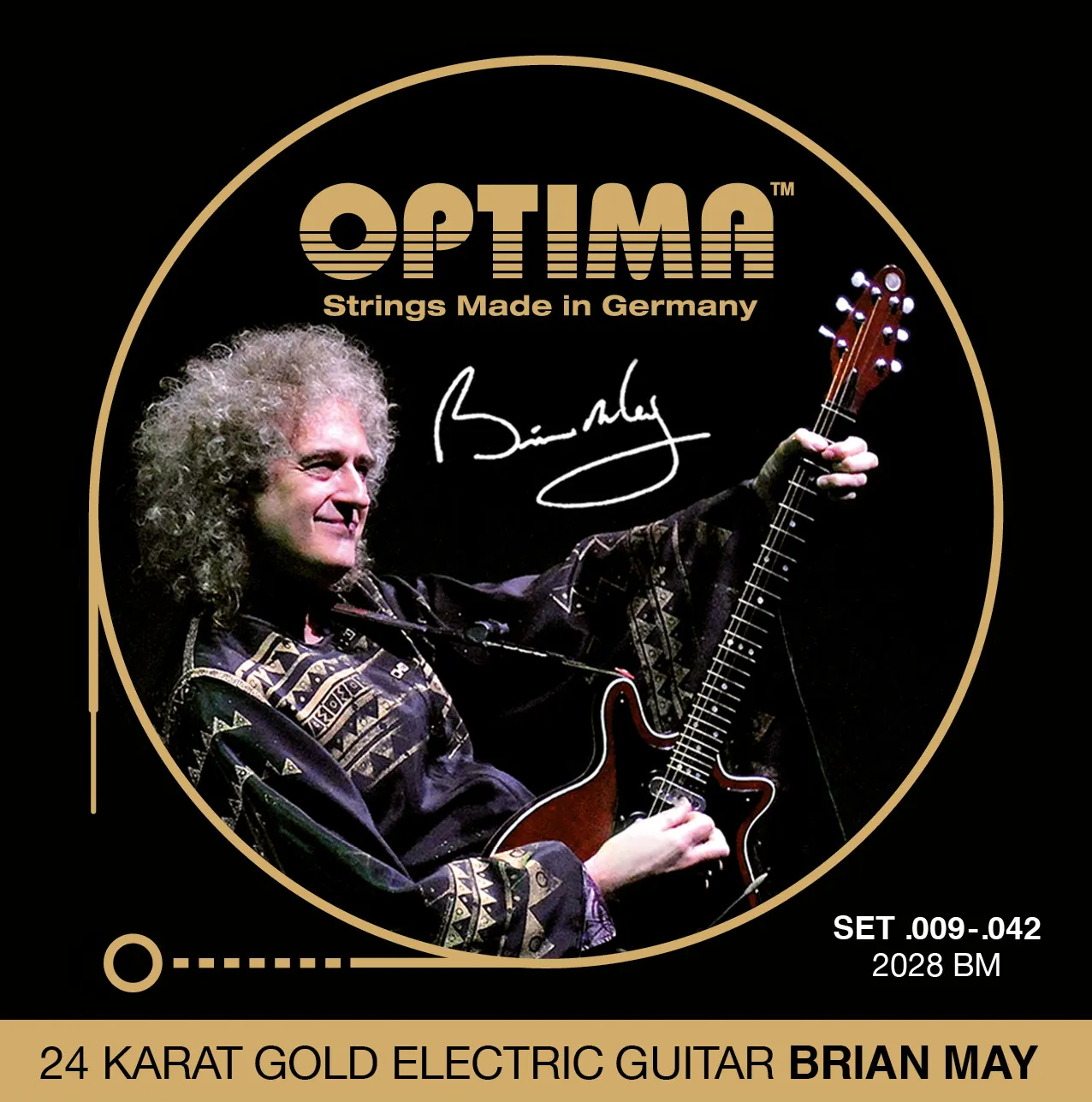 2028BM Goldsaiten E-Gitarre Brian-May