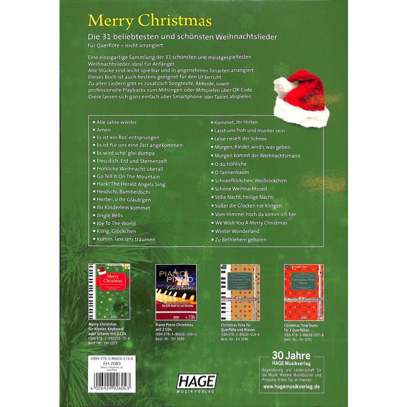 Merry Christmas (+QR-Codes) für Flöte