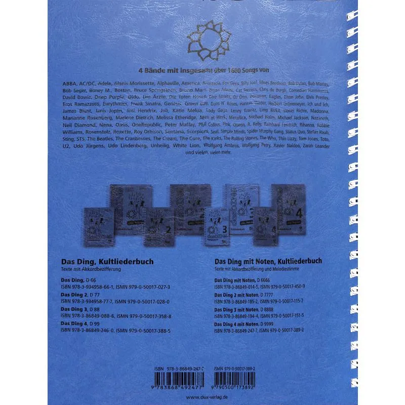 Das Ding Band 4 mit Noten - Kultliederbuch