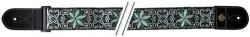 Gitarrengurt Folk Jacquard Green-White 