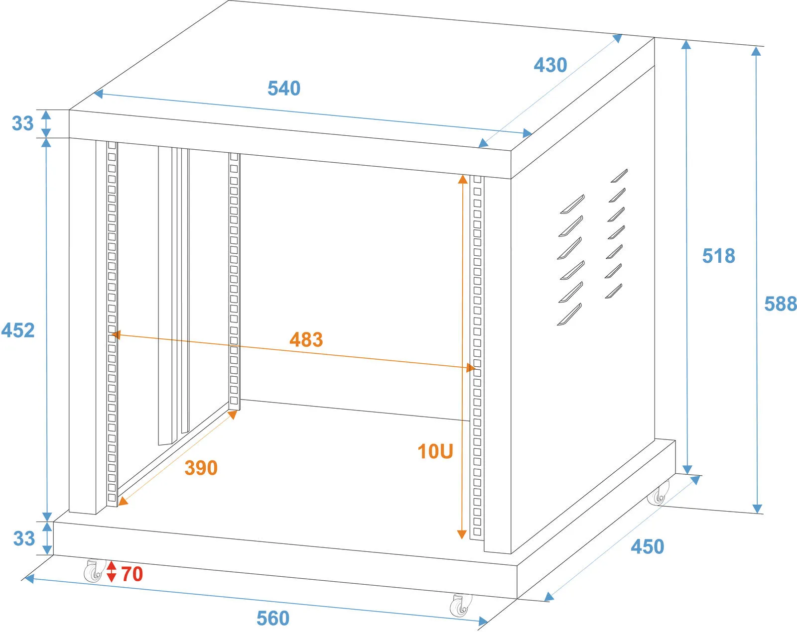 Stahl-Rack SR-19 10HE
