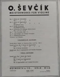 O. Sevcik Meisterwerke für Violine