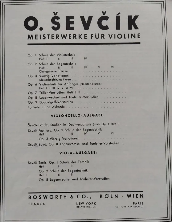 O. Sevcik Meisterwerke für Violine