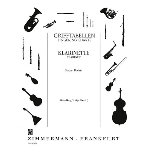 Grifftabelle für Klarinette (BoehmSystem)