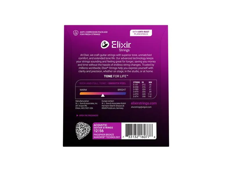 Saiten 012-056 - Phosphor Bronze NANOWEB®, Light/Medium