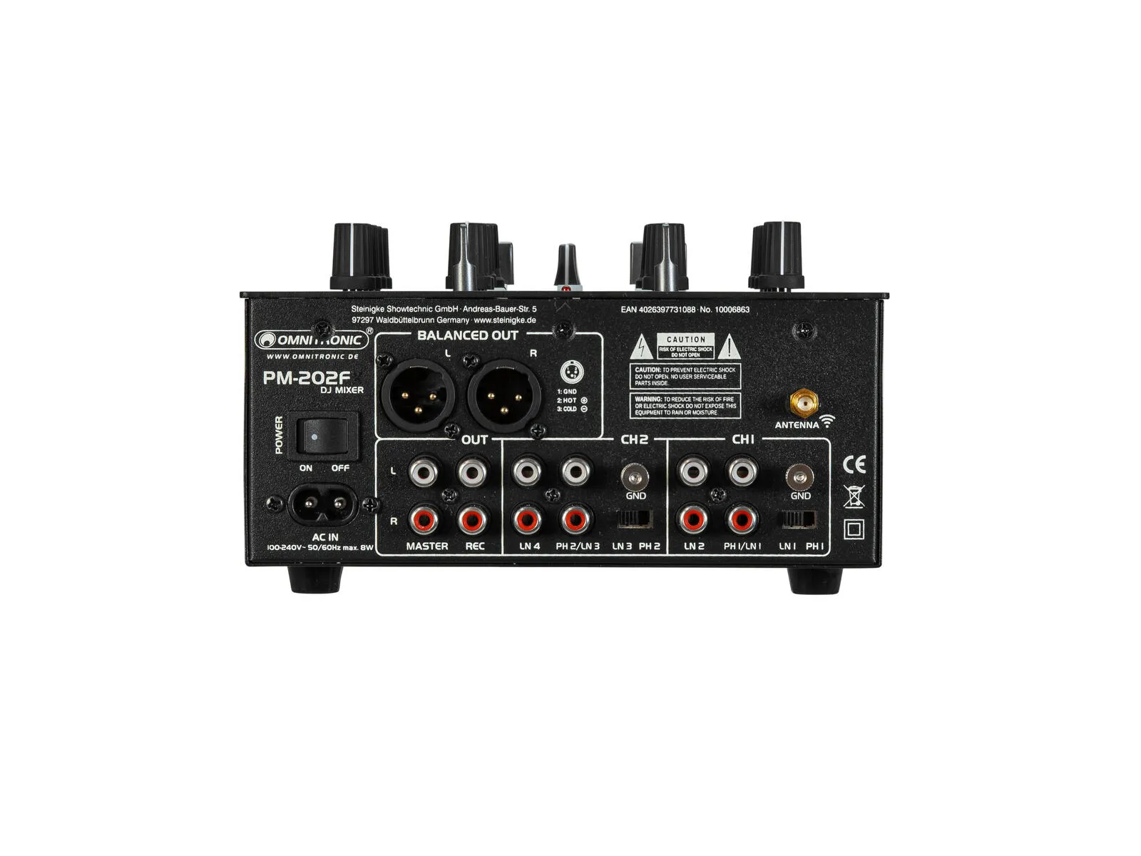 PM-202F 2-Kanal-DJ-Mixer