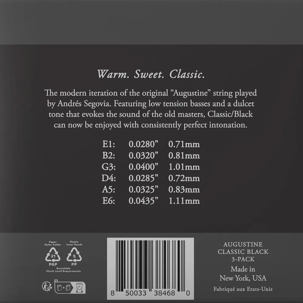 3 x Satz Classic Black