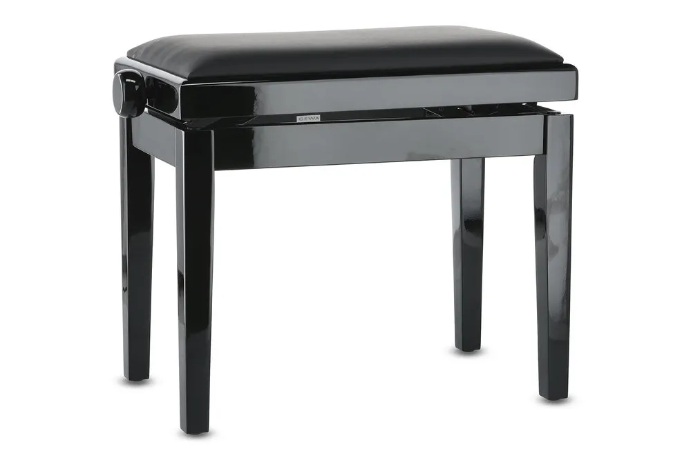 Pianobank Deluxe Vinyl Schwarz hochglanz