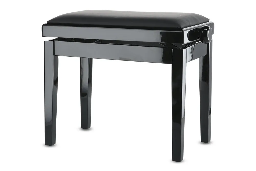 Pianobank Deluxe Vinyl Schwarz hochglanz