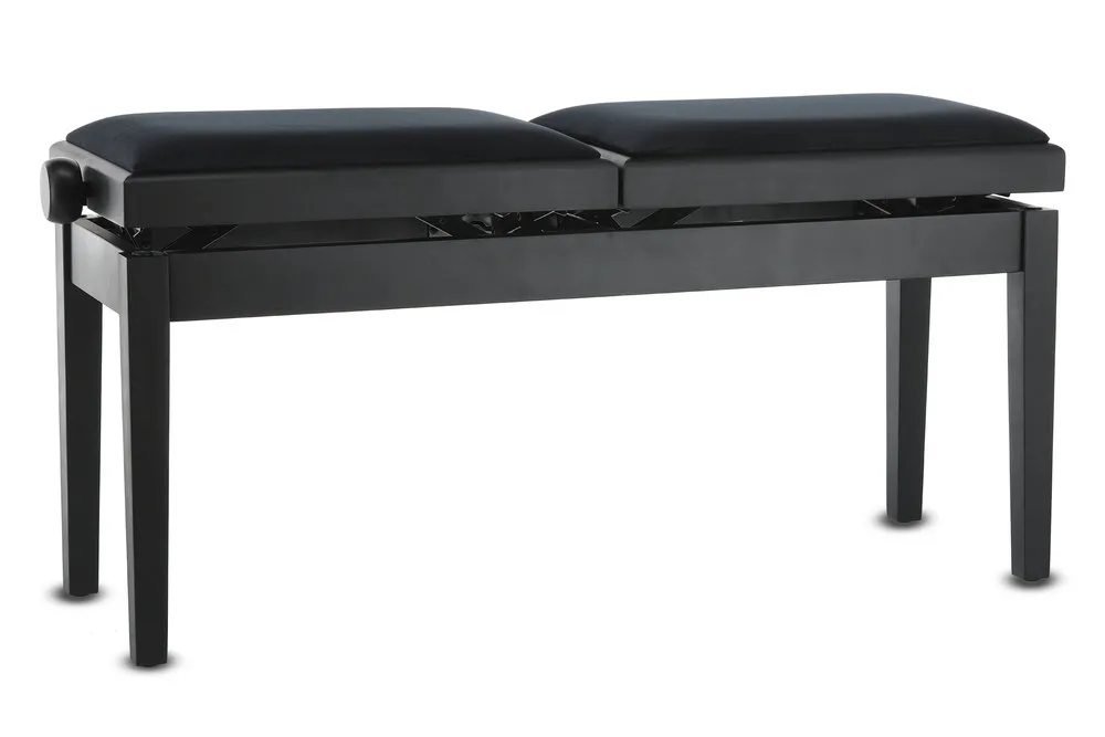 Pianobank Deluxe Double Schwarz matt