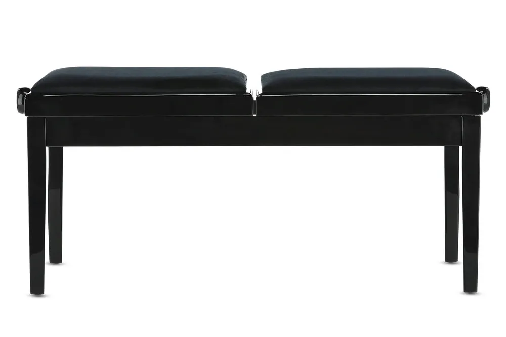 Pianobank Deluxe Double Schwarz hochglanz
