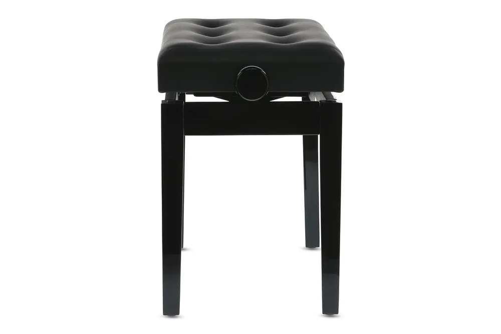 Pianobank Deluxe Leather Schwarz hochglanz