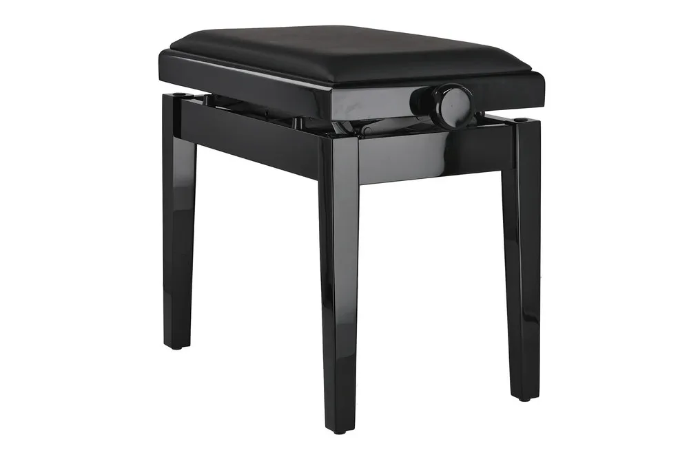Pianobank Deluxe Autolift Vinyl Schwarz hochglanz